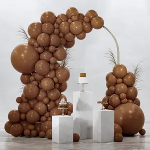 PartyWoo Thick Brown Balloons Arch Kit, 92pcs Boho Neutral Fall Coffee Tan Balloons in 18/12/10/5 Inch Sizes, for Birthday Boy & Baby Shower Decorations