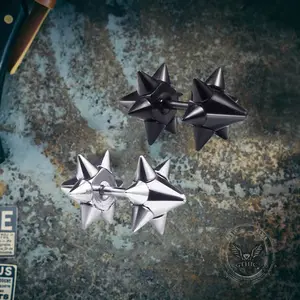 GTHIC Punk Double-Sided Spiked Stainless Steel Earrings Cool Street-Style Accessory for Men Women Everyday Looks