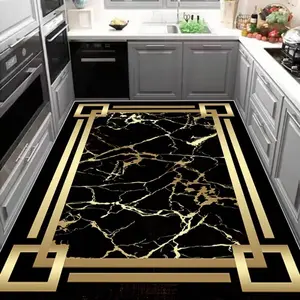Marble Pattern Kitchen Runner Rug, Modern Geometric Rug, Non-slip and Water-resistant Kitchen Mat, Easy to Clean Kitchen Rug, Durable and Long-lasting Construction, Modern Indoor Rug, Home Decor Rug