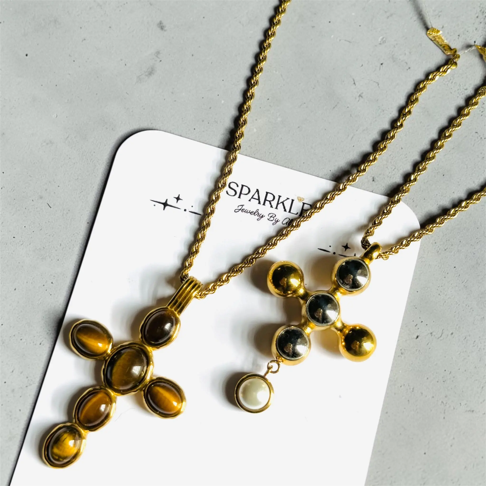 Divine Cross Necklace | Stainless Steel 18k gold plated | 20”+2” extension 