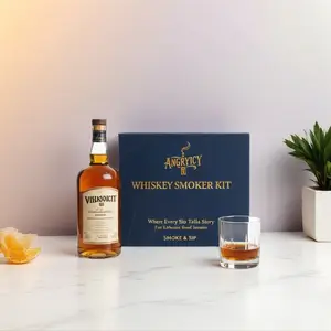 rechargeable cocktail smoker kitANGRYICY Electric Whiskey Smoker Kit – 6 Wood Chips for Rich Bourbon & Cocktail Smoke, Fast & Easy Valentines Gift for Men