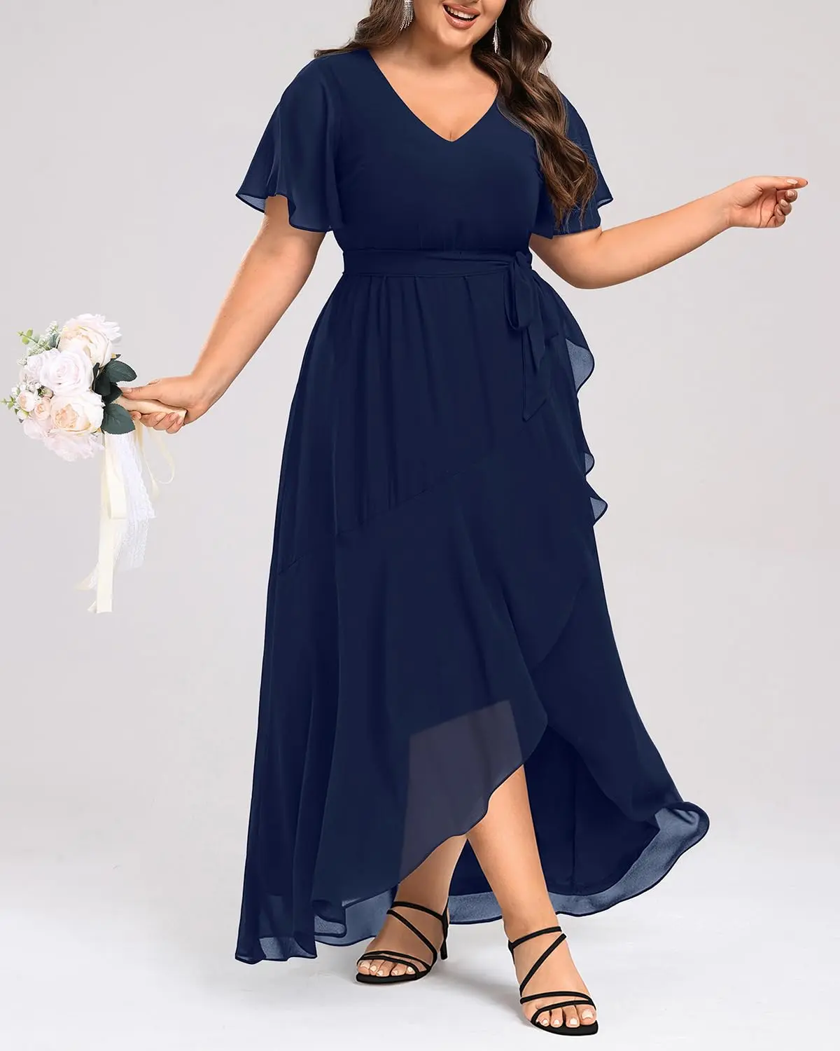 dress long front short back June Bridals Modest Jewel Neck Summer Wedding With 3-4 Long Sleeves Black TIPS Due to the many variations in monitors New Front Short Long Back