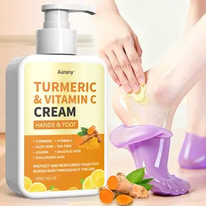 Urea Foot Cream For Cracked Heels, Urea Moisturizer, Vitamin C Hand Cream，Protect & Moisturize Hands & Feet All Day，Enriched With Turmeric, Vitamin C, Aloe, Tea Tree, Jojoba, Salicylic Acid & Hyaluronic Acid，Deeply Hydrates,Suitable For All Skin Types