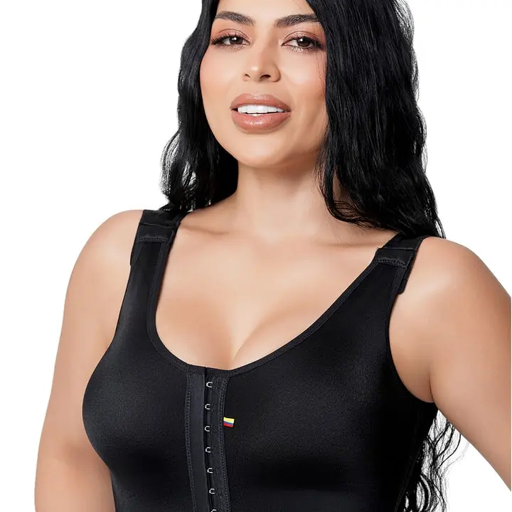 Women's Original Colombian Post-Surgery Faja Salome 8501 Bra - Front Hook-and-Eye Closure, High Back Coverage, Adjustable Straps, Adaptive Fit, Wire-Free Comfort, No Padding, Non-Iron - For Breast Augmentation, Everyday Use - Made in Colombia