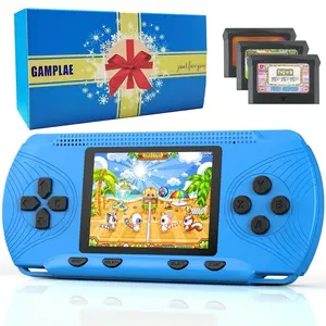 【2025 New】Handheld Game Console for Kids, Portable Game Console with Preloaded 258 Video Games & 3 Game Cartridges, 3.0'' Large Screen, Rechargeable Battery, Hand Held Game Console Gift for Kids 4-12