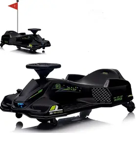 Gaomon 12V Kids Battery-Powered Electric Drift Car, 45W Brushless Quiet Motor, 5 MPH Speed, 5-Wheel Outdoor Ride-On Toy with LED Lights & Music Function for Teens