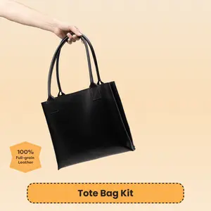 Premium Leather Tote Bag Kit - Plain Pattern Handbag for Everyday Use