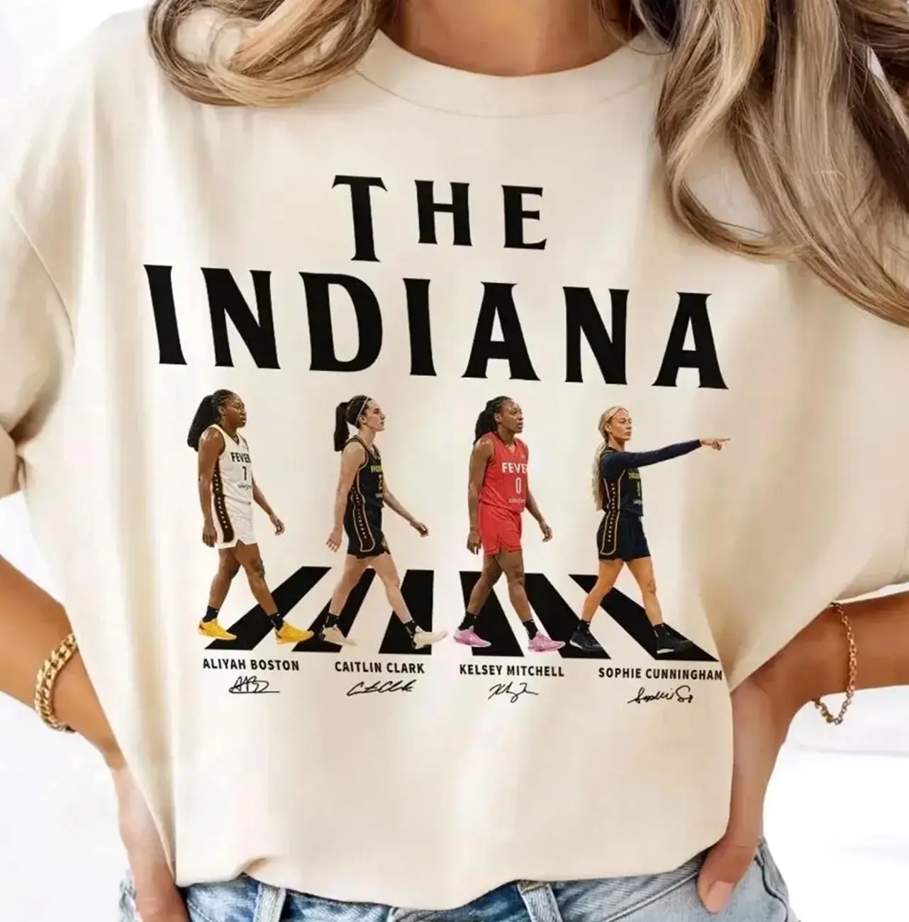 Indiana Fever Abbey Road Shirt, Caitlin Clark Aliyah Boston Kelsey Mitchell Sophie Cunningham Tee, Vintage WNBA Basketball Fan Gift
