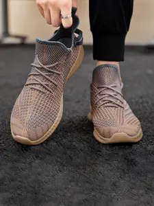 Men's Casual Sport Shoes Breathable Knitted Mesh Outdoor Lightweight Comfort Versatile Sneakers, All Seasons Textile Upper Md Sole