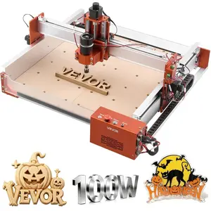 VEVOR CNC Router Machine, 100W Spindle, 3-Axis Wood Engraving Milling Machine, with 15.75x 15.75x 3.74 in Working Area, Linear Rail, Aluminum Alloy Structure, for Wood Acrylic Carving CuttingVEVOR Super Brand Day
