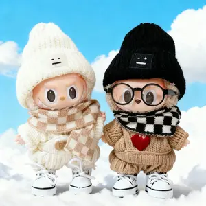 Stylish Handcrafted  Set 5 Pieces Suitable for 15cm-17cm Labubu Outfit,Dolls clothes sets for Labubu,Doll Clothing Set Replacement Accessories trendy streetwear labubu doll clothes doll enthusiast