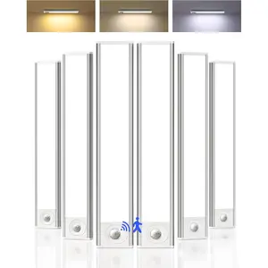 6-Pack Under Cabinet Lighting, 34 LED Rechargeable  Motion Sensor Light Indoor, Dimmable & 3 Color Temps, Stick-  Closet Lights,  Under Counter Lights for Kitchen (8inch)