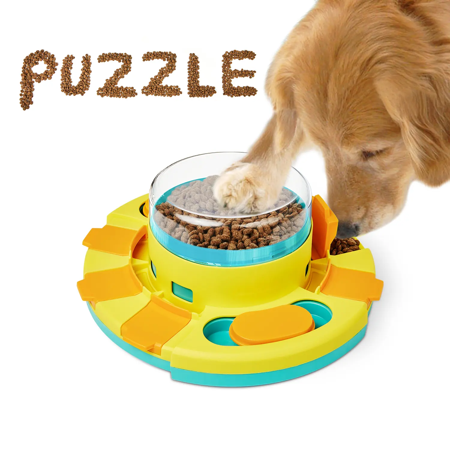 Potaroma 2 Levels Dog Puzzle Feeder Toy - Slow Eating Treat Toy, Pet IQ Training & Enrichment Game, Non-Slip Interactive Entertainment Feeding Toy for All Dogs, 4.2in