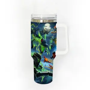 40oz Stainless Steel Tumbler, 1 Count Ninjago Pattern Insulated Water Bottle, Stainless Steel Thermos, Stainless Steel Flask, Drinking Cup for Home Office School, Boyfriend Gift, Drinkware, Summer Cool Bottle