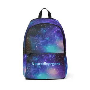 Galactic Neurodivergent Backpack | Unisex Fabric Backpack for School, College, Travel, Gifts, Unique Style