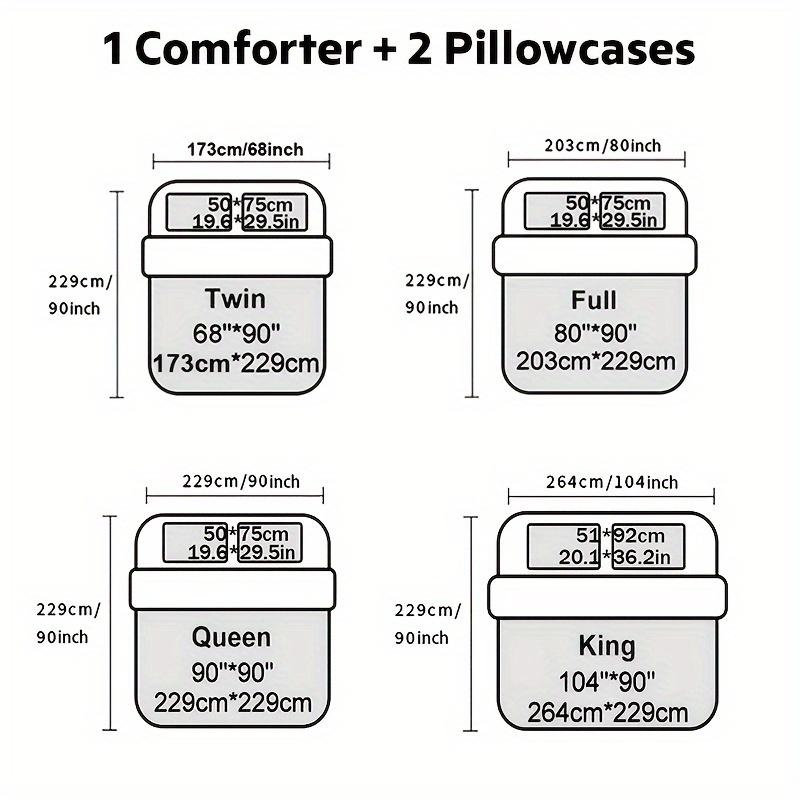 3pcs Super Soft Breathable Quilt Set - Black Grey Color Blocking, Thickening Crown Letter Design | 1 Comforter + 2 Pillowcases, 180gsm Quilting, Digital Printing for Bedroom