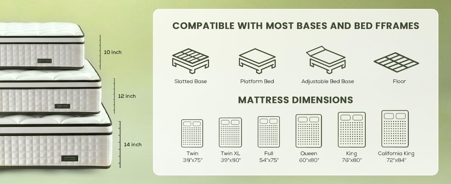 Bezzze Queen Hybrid Mattress in a Box 12 Inch Memory Foam & Pocket Spring Mattress for Pressure Relief & Motion Isolation, Individual Pocket Coils for Back & Lumbar Support, Soft Comfort Bed Mattress