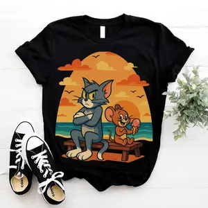 Cute Tom vs Jerry Graphic T-Shirt