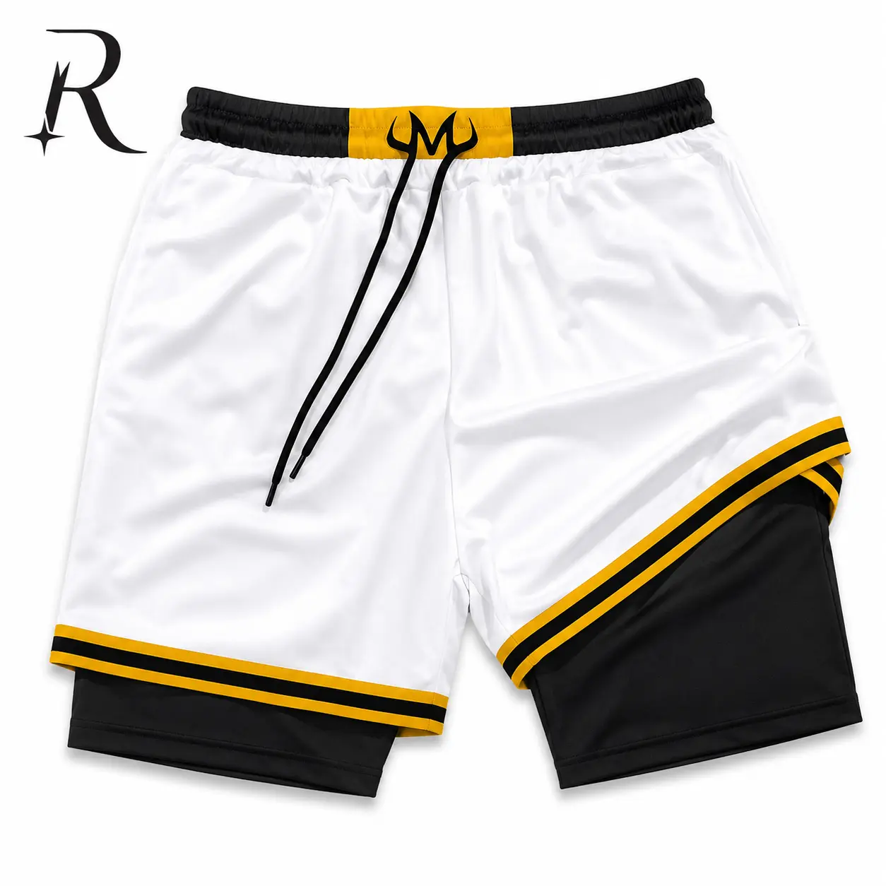 Men's Anime Series 2-in-1 Beach Shorts - Bilayer Quick-Dry, Drawstring Loose-Fit Athletic Pants for Gym, Summer Vacation