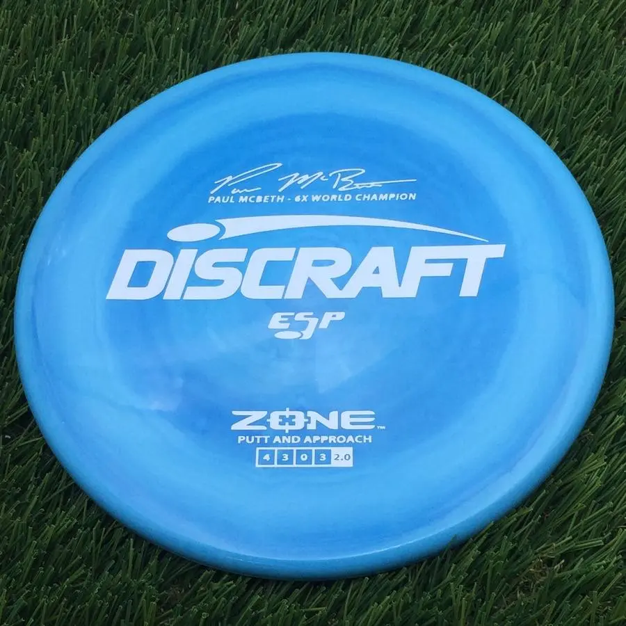 Discraft ESP Zone with Paul McBeth - 6X World Champion - Signature - Reticle Stamp - 176.4g - Light Sky Blue