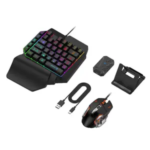 MOBICORE F6 Single Mobile Phone Glowing Gaming Keyboard ,Supports for Android System,PUBG Keyboard Connect to Mobile Phone King of Glory Left Hand Keyboard for Android not ios