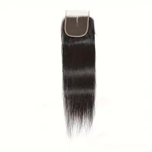 New 2025 Arrivals Brazilian Bone Straight Lace Closure Natural Black Extension 4x4 Closure Remy Hair Human Hair