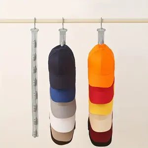 This single-pack hat organizer features eight hooks for hanging baseball caps, knit hats, sun hats, and plush toys. Suitable for bedrooms, wardrobes, and behind doors. Storage Hooks