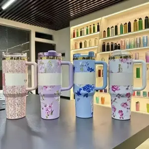 40oz Stainless Steel Tumbler with Handle vacuumflask-304Stainless Steel Material -Drinkware cold drink narrow bottom car loading