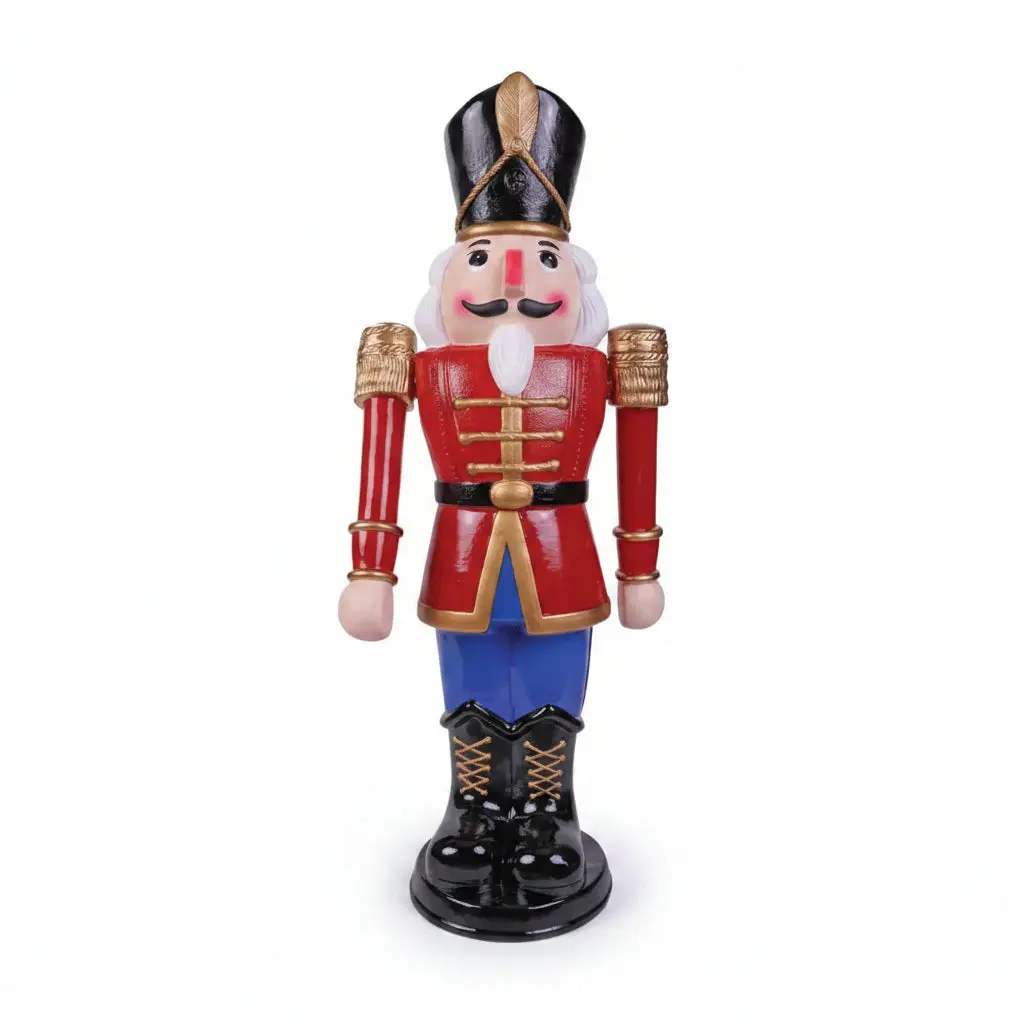 3 Ft Nutcracker Soldier Animated Musical - Red & Blue