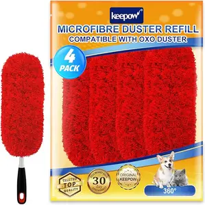 KEEPOW Microfiber Heavy Duty Reusable Duster Refills Compatible with OXO Duster (Handle is Not Included)