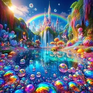 5D DIY Full Diamond Round Drill Painting - Diamond Painting Kit Dream Castle Mosaic Canvas DIY Wall Art, Home Wall Decoration, Suitable for Halloween, Christmas, Birthday, and Anniversary Gifts