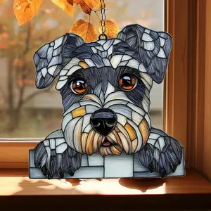 Schnauzer acrylic suncatcher