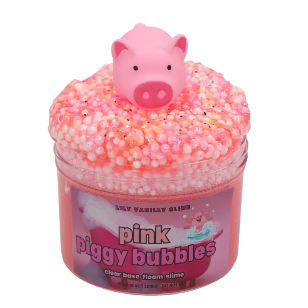 Pink Piggy Bubbles Clear Base Floam Activity for Kids & Adults DragonFruit Scented