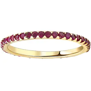 3/4Ct Ruby Eternity Ring Anniversary Band 10k Yellow Gold