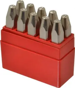 Pryor Heavy Duty 10-Piece 3/16" Character Steel Stamp Set - Figures, Model PHD10050, for Office Stationery & Supplies