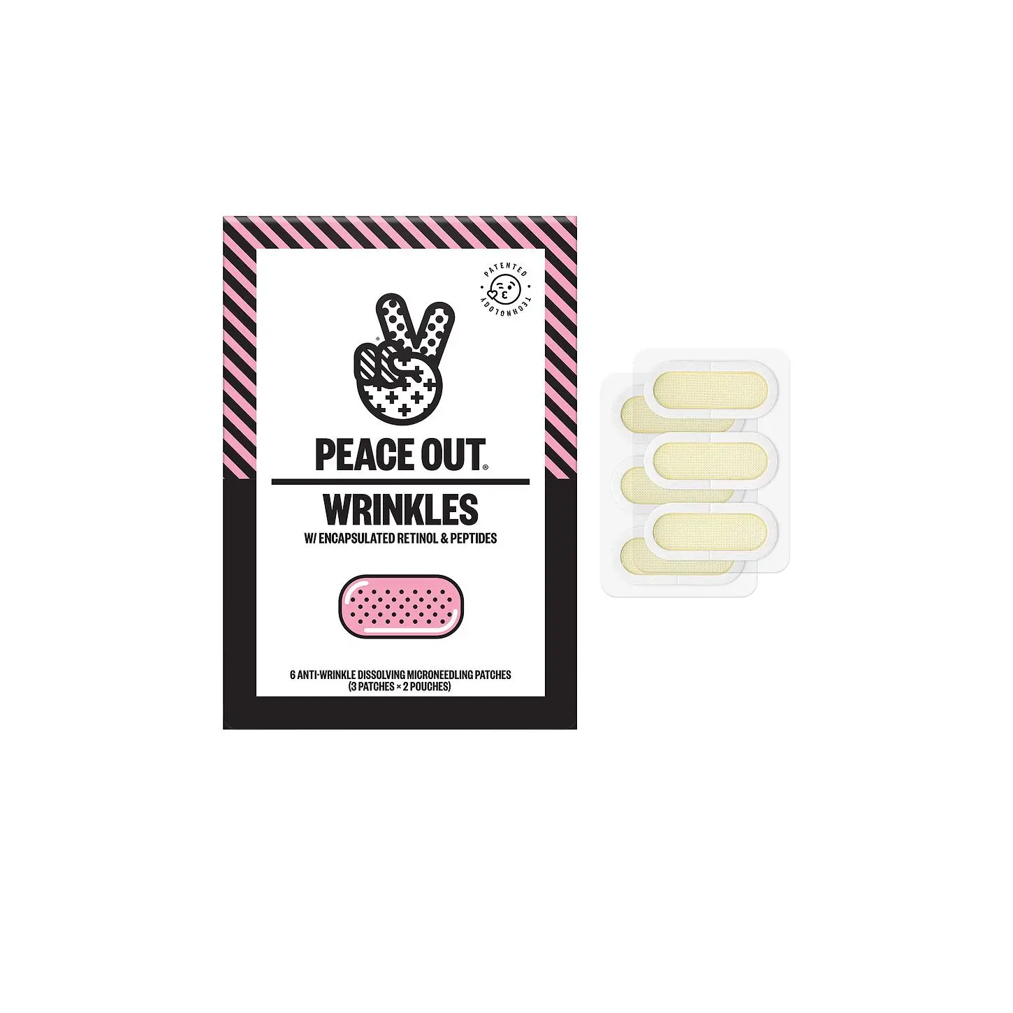Peace Out Microneedling Retinol Patches, Vegan Cosmetics Beauty Products for Anti-Wrinkle, Smooth Skin (Eye Treatments)
