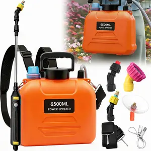 6500ML Garden Sprayer Suitable for Gardens, Lawns and Flower Beds. Battery-powered sprayer with USB charging handle. Portable gardening sprayer.
