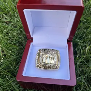 Gold plated fashion sports jewelry football championship rings for fans daily wear personal collection gift