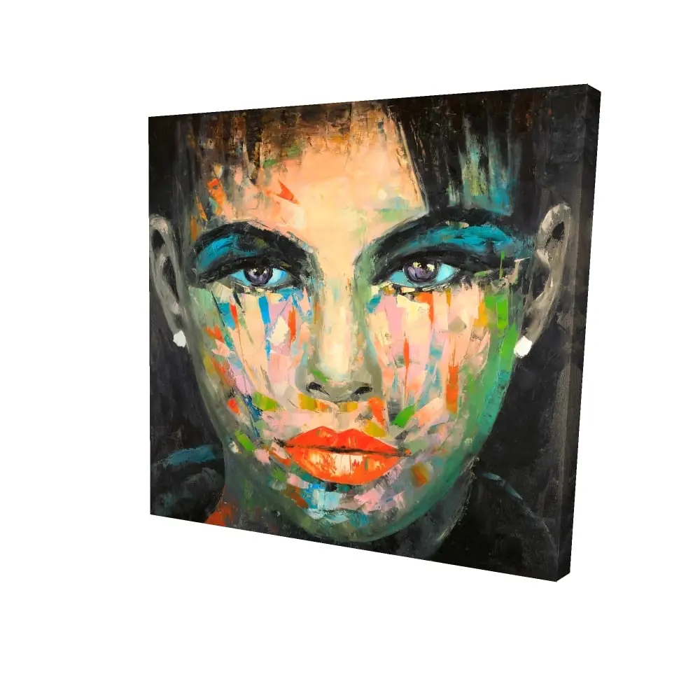 212 MAIN 24x24 in. Hangable Lightweight Abstract Artistic Poster - High-Def Contemporary Minimalist Blue Portrait, Easy-Hanging Room Decoration, Home Styling Supply Artwork