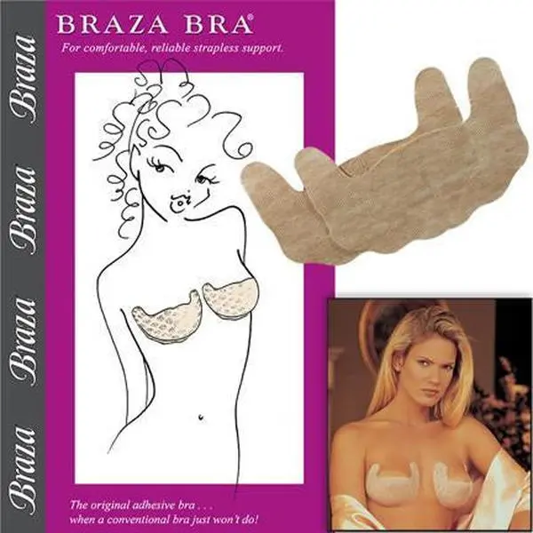 Women's Wire Free Stick On Disposable Adhesive Bra, Strapless Backless Design for Dresses, Swimwear, 5-Pair Pack with Discreet Look - Style 1000b, Single-Use Pack, Women's Clothes