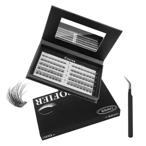 [Linda Live Exclusive] Cofier No Glue Lash Clusters, Easy Apply Reusable Eyelashes for Natural Look, Perfect for Make up