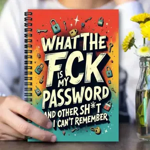 Fun Spiral Password Notebook, Internet and Computer Login Journal, Record Websites, Usernames, Passwords, Home or Office Password Protector, Hardcover Spiral Notebook