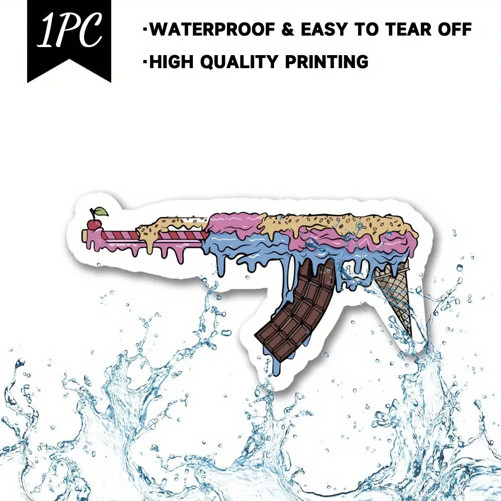 Durable, Waterproof, Fun AK-47 Stickers - Perfect for Laptops, Water Bottles, Mobile Phones, etc. - Humorous Gift Ideas