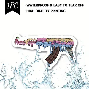 Durable, Waterproof, Fun AK-47 Stickers - Perfect for Laptops, Water Bottles, Mobile Phones, etc. - Humorous Gift Ideas