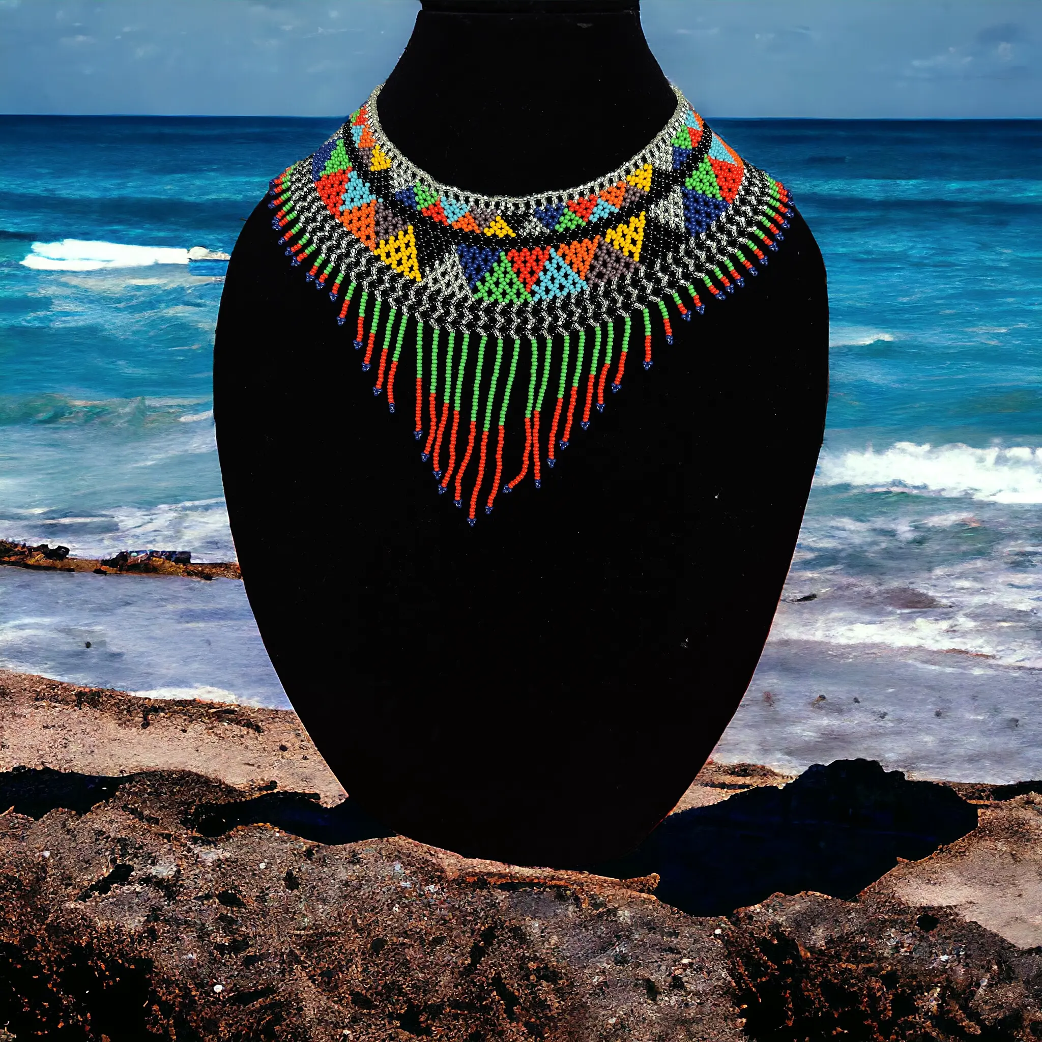 Handmade Mayan Jewelry Mayan Sunrise Necklace