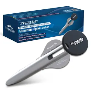 WAVESRX Patented Aluminum Spike Beach Anchor | Ultra-Light Sand Anchor for Boat, Pontoon, PWC, Jet Ski or Kayak | Secure and Effective Watercraft Anchoring Near Shore, Sand-bar or in Shallow Water