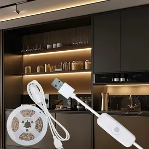 USB LED Strip Light with In-Line Switch, Self-Adhesive Flexible Tape, Ideal for Cabinet, Desk & Closet Lighting, 1pc