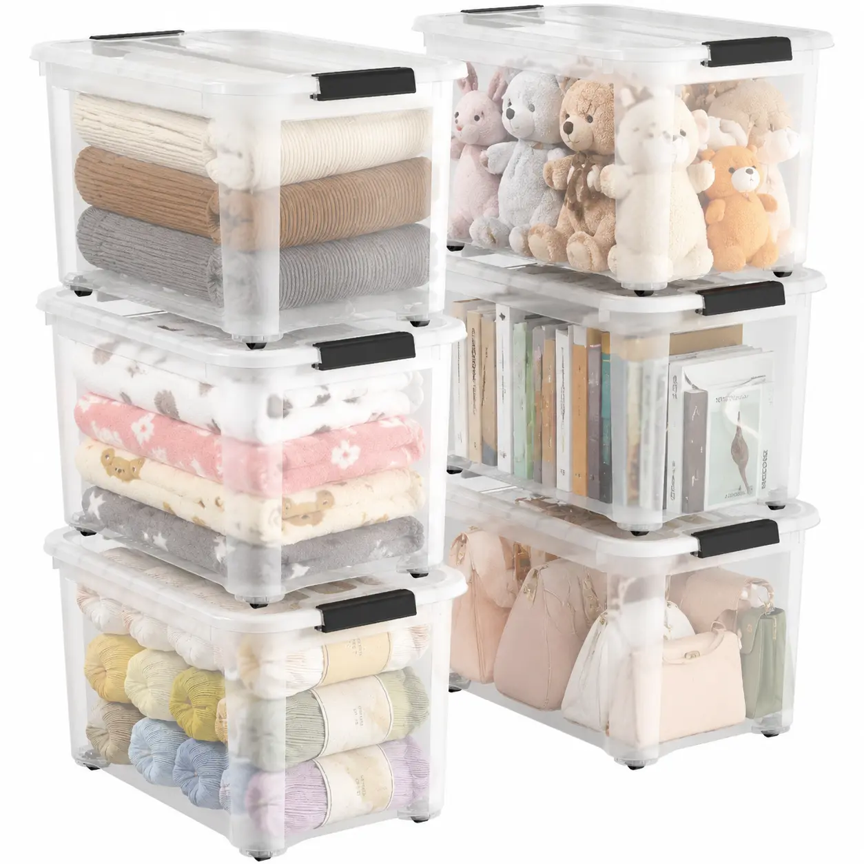 Lifewit Clear Storage Bins with Lids & Wheels, Large Plastic Storage Boxes for Clothes, Closet, Bedroom & Home Organization