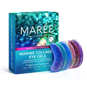 Marine Collagen Eye Gels MAREE Gentle Anti-Aging Under Eye Patches for Dark Circles Puffy Eyes with Hyaluronic Acid Pearl Extract Suitable for All Skin Types - Eyepatches