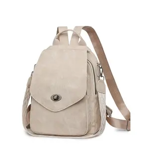 Women's Casual Backpack, Large Capacity Travel Bag, Soft Leather Multifunctional Anti-Theft Shoulder Bag, Fashion Versatile Mom Bag